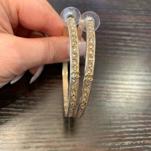 Authentic Chanel hoop hearing gold/ pale pink